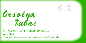 orsolya kubai business card